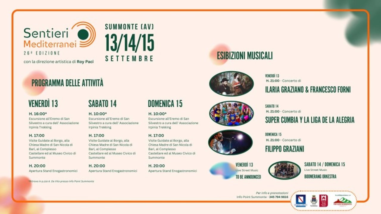 26° edizione di Sentieri Mediterranei 2024 a Summonte