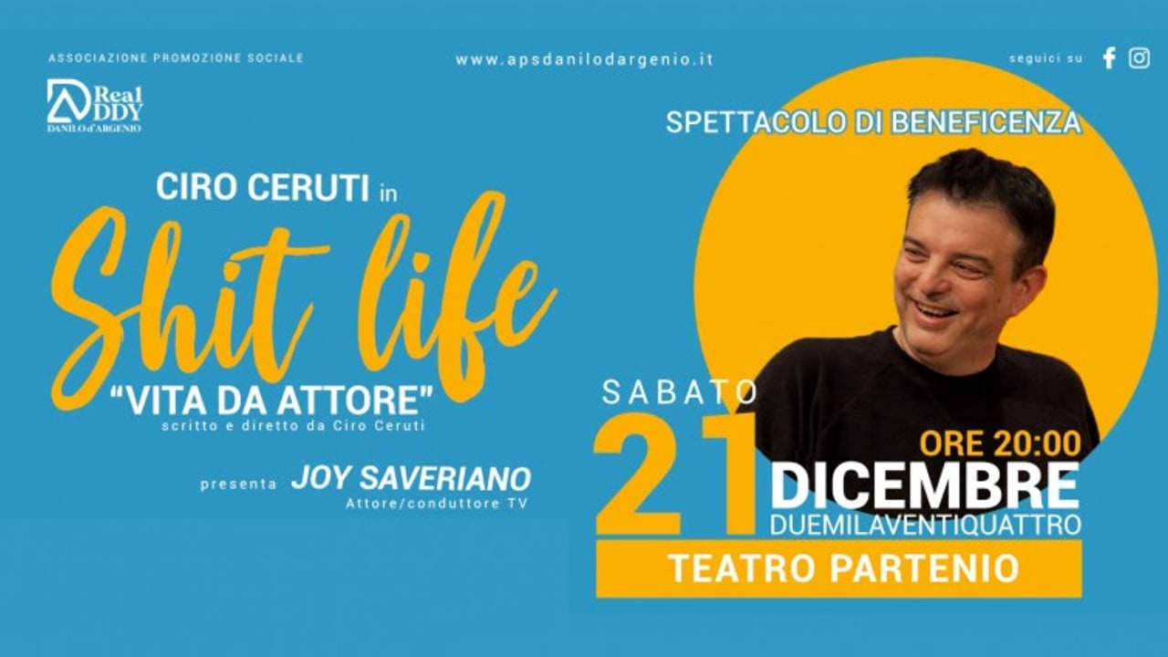 “Shit Life - Vita da Attore”: il 21 dicembre lo spettacolo al Teatro Partenio