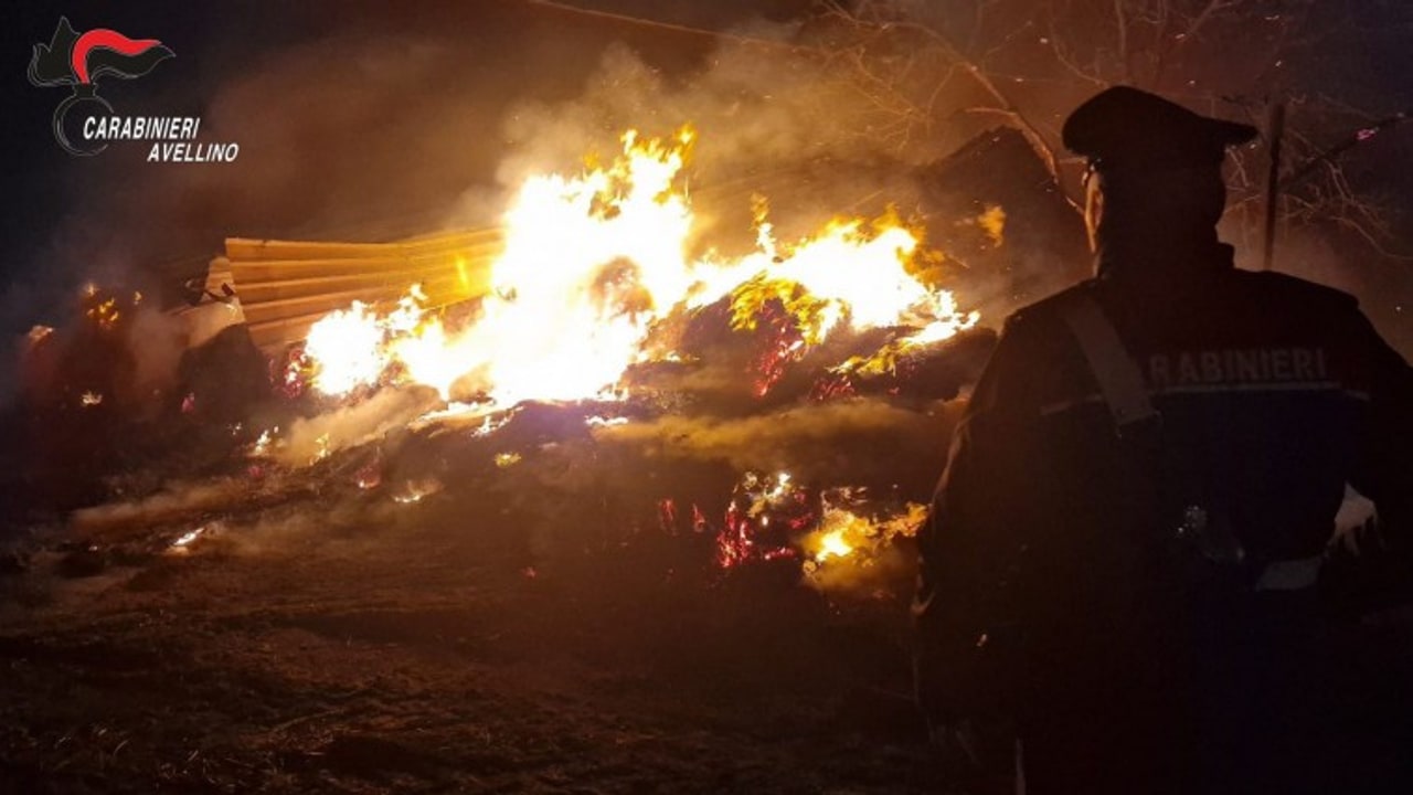 Andretta, incendio in un'azienda agricola