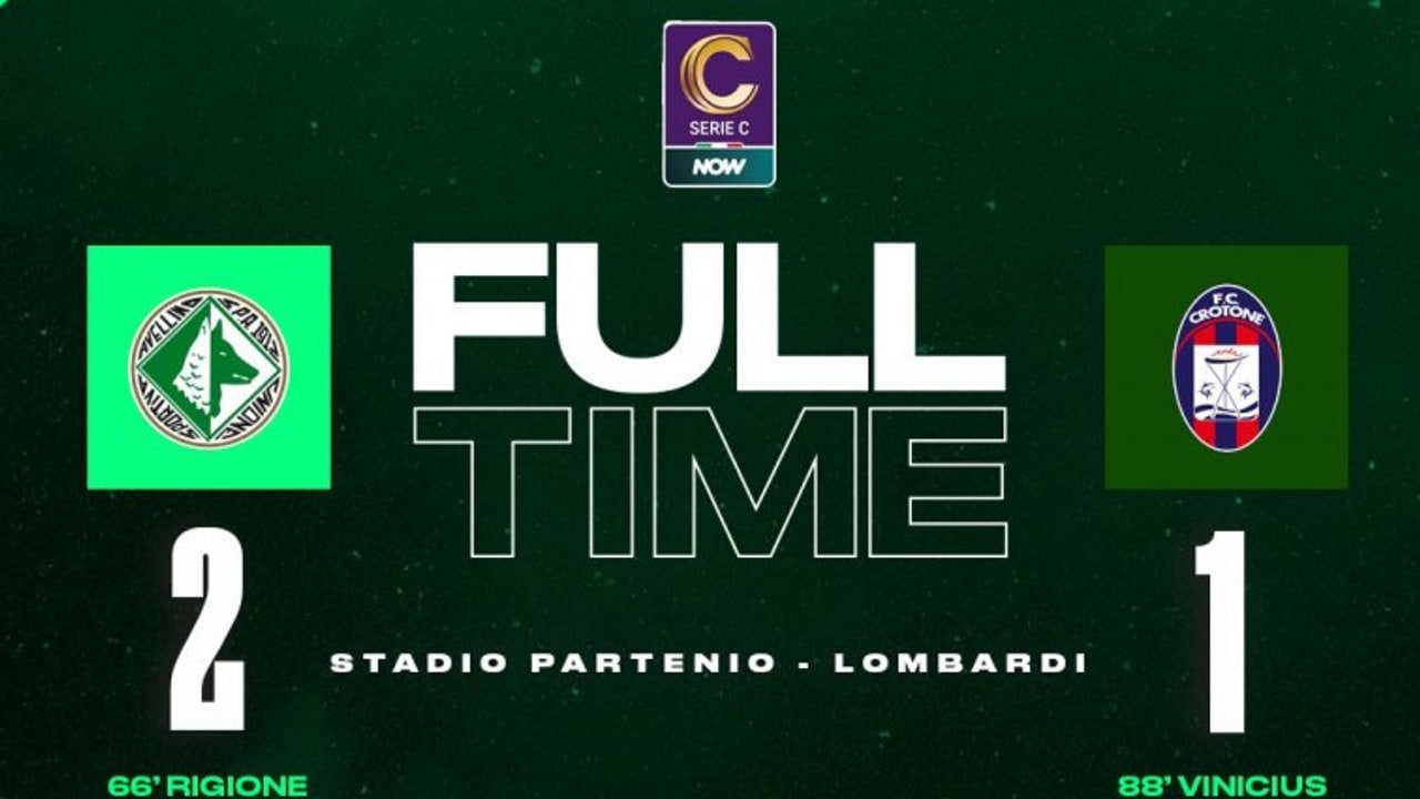 Patierno colpisce nel recupero: l'Avellino batte il Crotone per 2-1