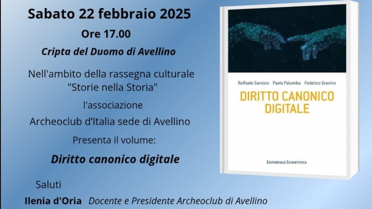 Avellino, domani nella Cripta del Duomo si presenta il volume "Diritto canonico digitale"