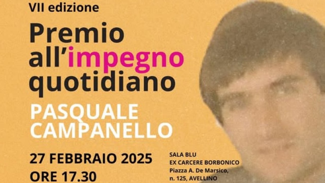 "Premio all'impegno quotidiano Pasquale Campanello", giovedì la settima edizione
