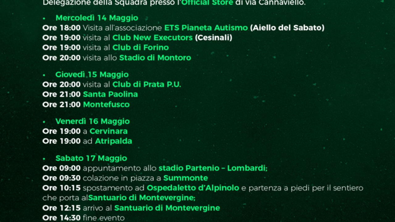 Il Branco in giro per l’Irpinia: le tappe dei festeggiamenti fino a domenica
