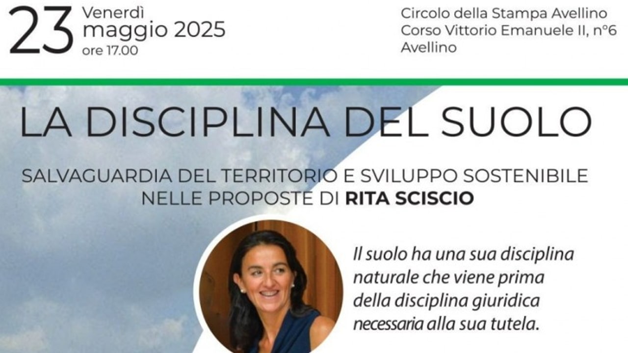 "La disciplina del suolo", domani si presenta il libro di Rita Sciscio