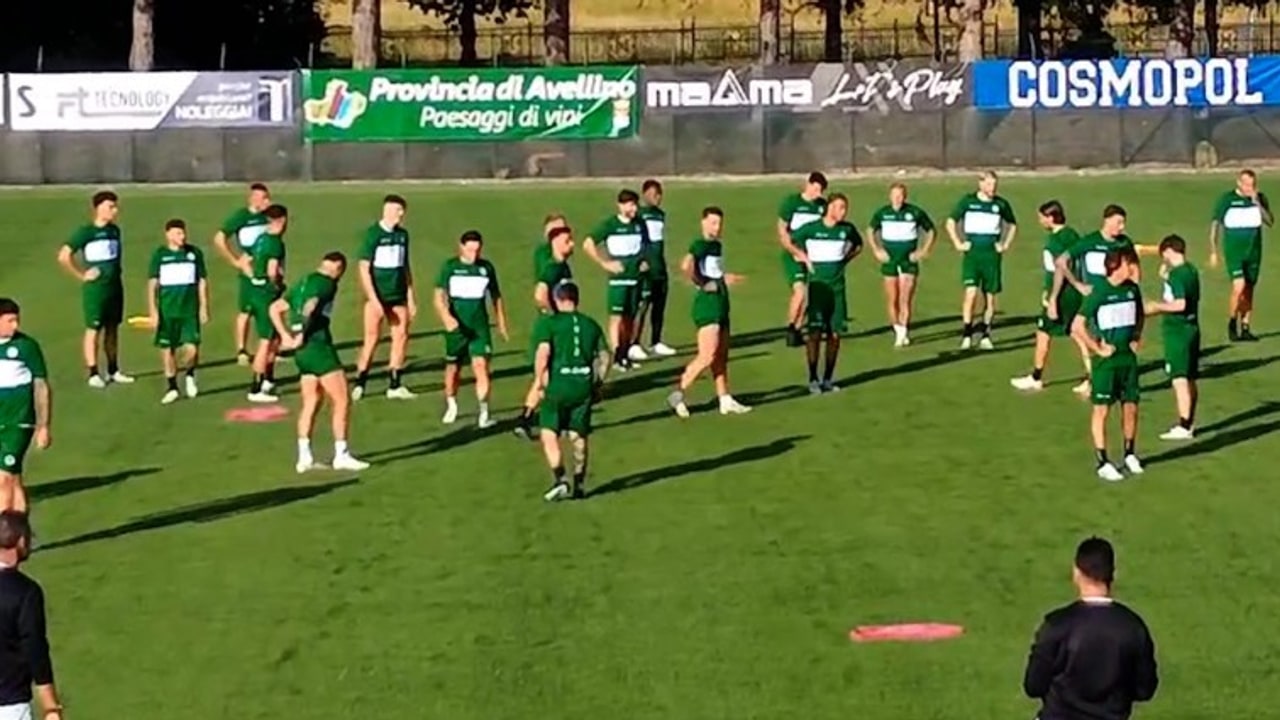 Avellino, primo allenamento a Rivisondoli