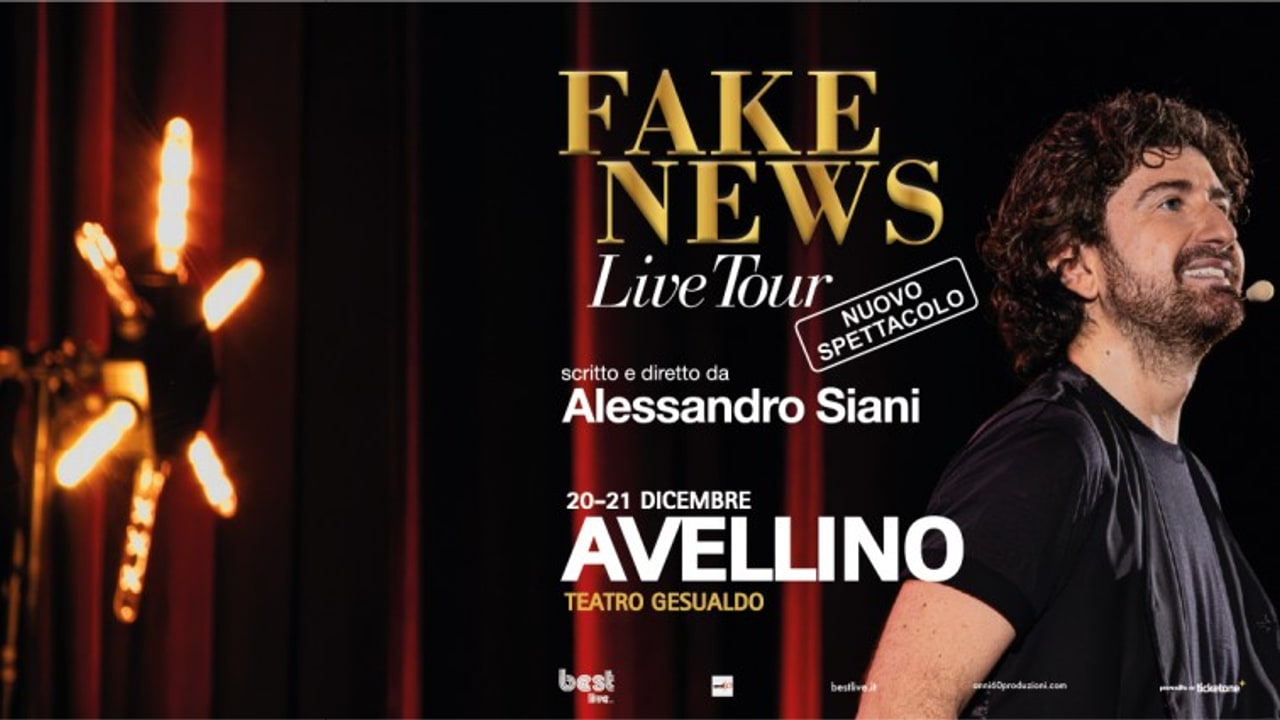 Alessandro Siani, parte da Avellino a dicembre il Live Tour del nuovo spettacolo "Fake News"