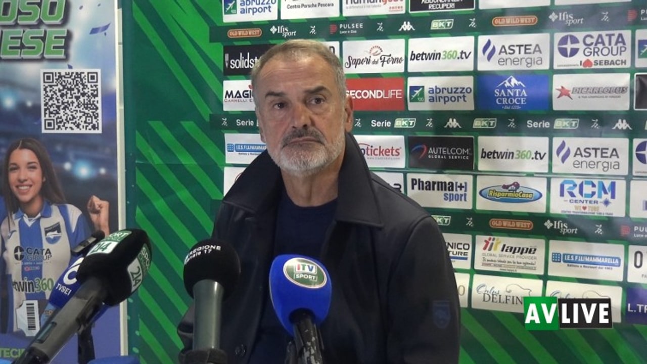 Pescara-Avellino 1-1, Vivarini: "Una bella partita, giocata a viso aperto"