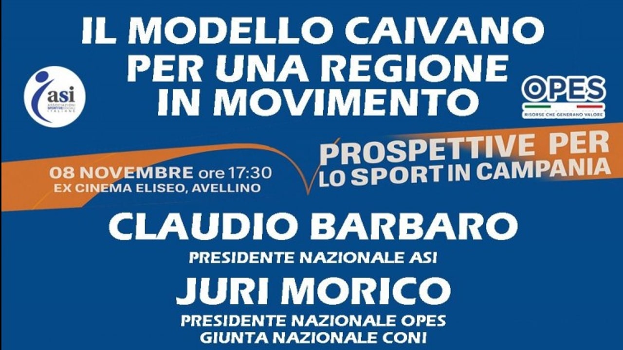 "Prospettive per lo Sport in Campania: il Modello Caivano per una Regione ​in movimento", sabato convegno all'Eliseo