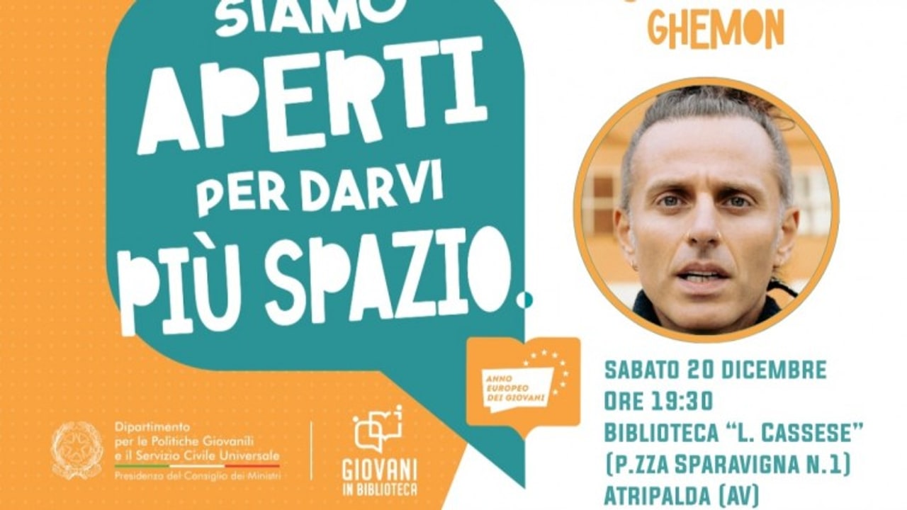 Un grande ritorno in Irpinia: Ghemon ospite ad Atripalda per “Giovani in Biblioteca”