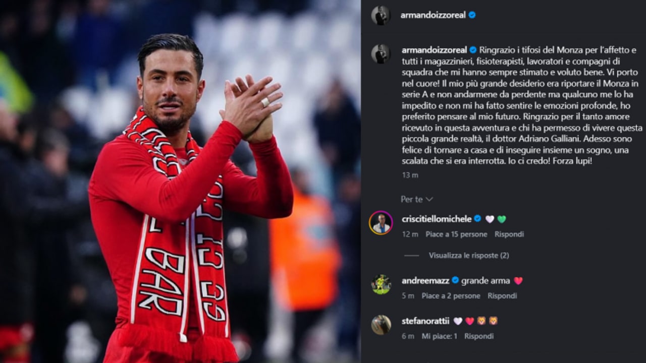 Izzo saluta Monza e suona la carica: "Felice di tornare a casa e di inseguire insieme un sogno. Io ci credo"
