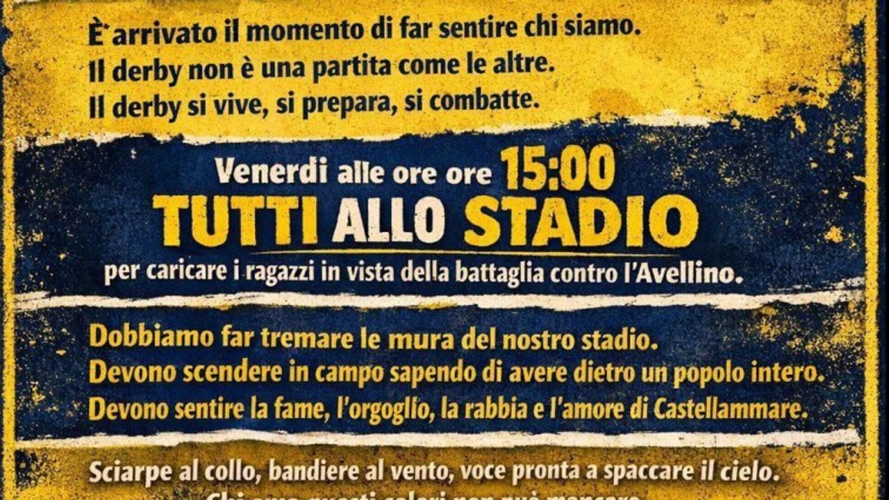 Juve Stabia, la carica della Curva Sud: "Venerdì si carica. Sabato si combatte"