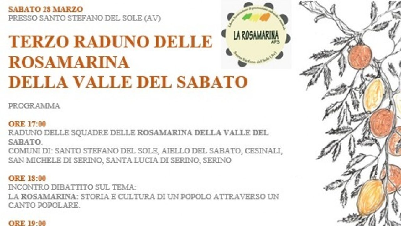 Santo Stefano del Sole, sabato 28 marzo II 3° Raduno delle Rosamarina della Valle del Sabato