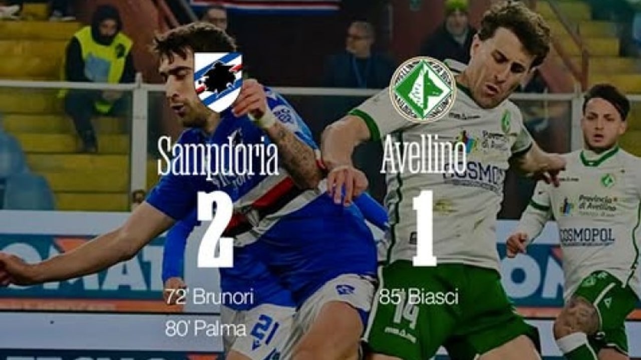 L'Avellino si ferma al "Ferraris": non basta Biasci nel finale, la Sampdoria vince per 2-1