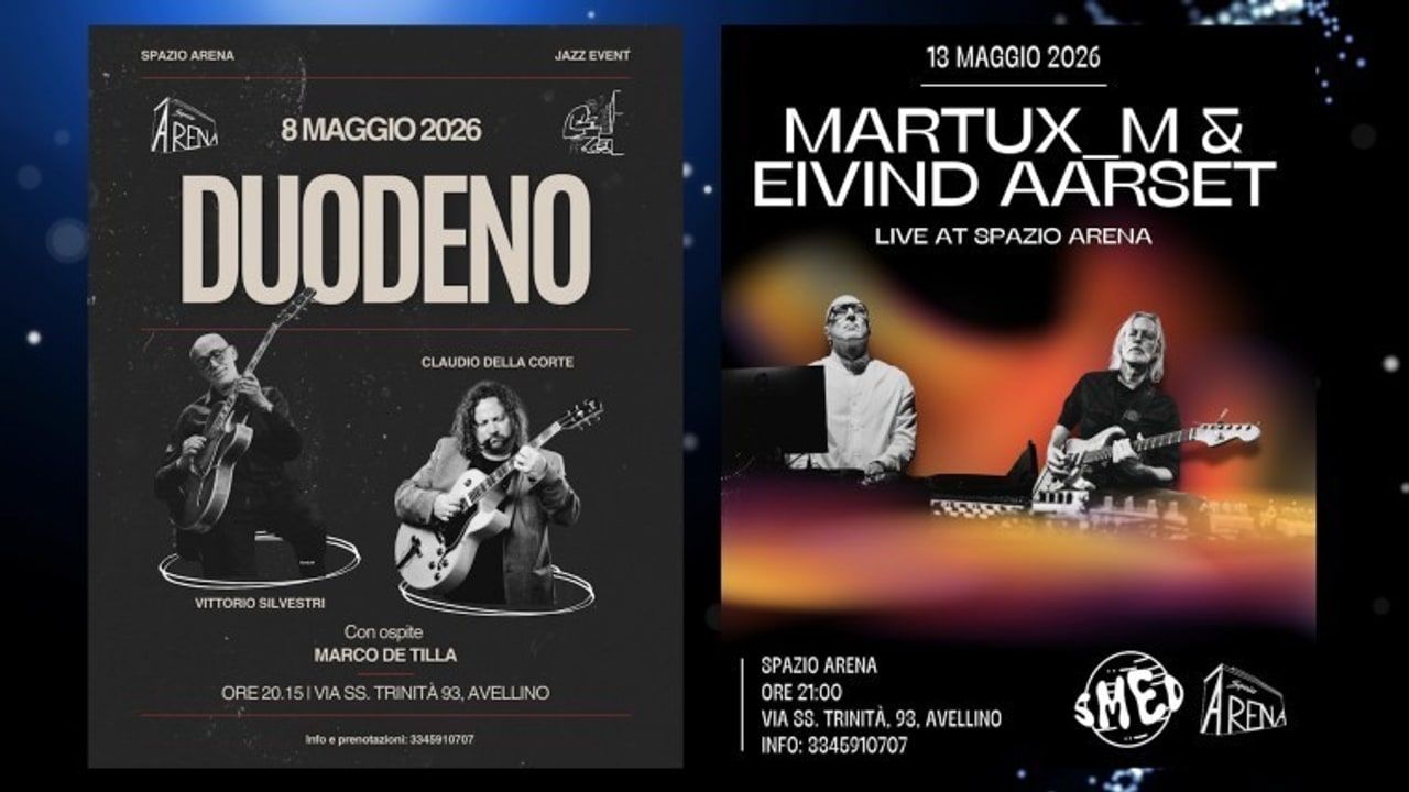 I prossimi live da Spazio ARENA in via SS. Trinità 93. L'8 maggio e il 13 maggio