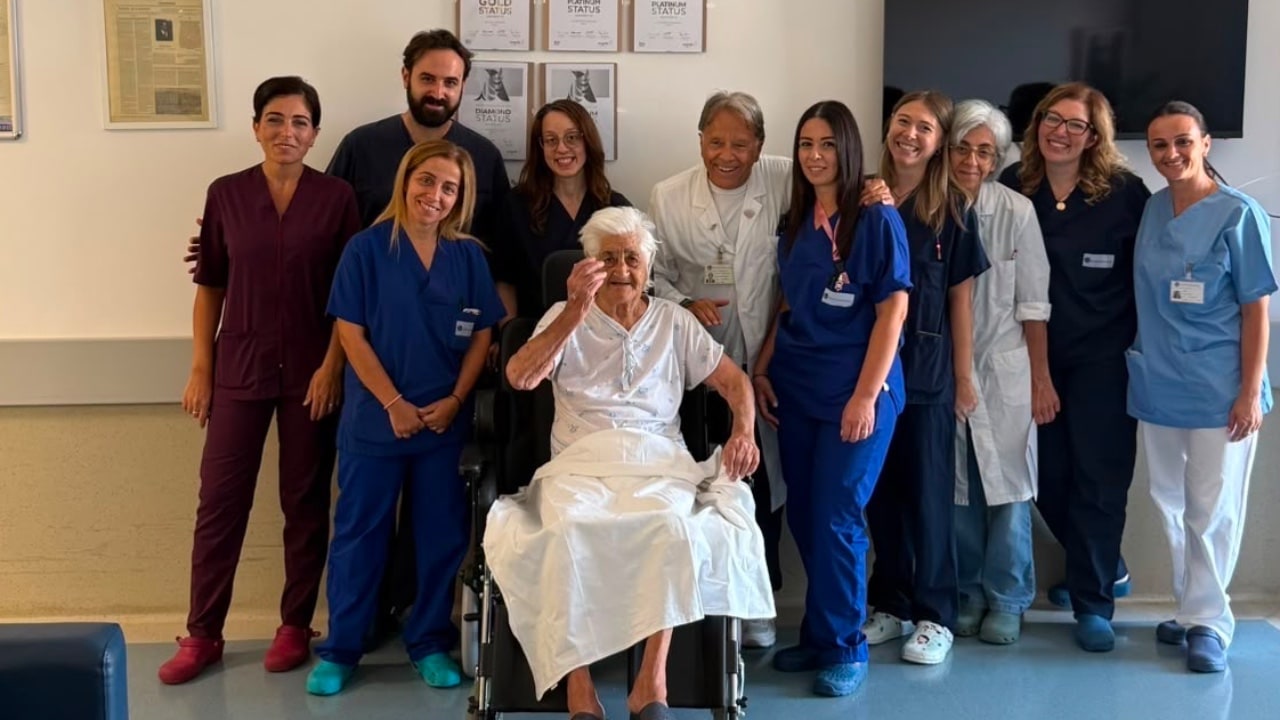 Grave ictus a 95 anni: operata e salvata all’Azienda Moscati, Guglielmina è già tornata a casa